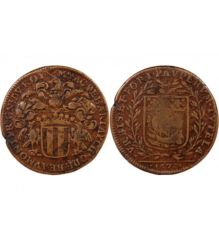 COMTE DE BEAUMONT, ACHILLE DE HARLAY – JETON CUIVRE 1672