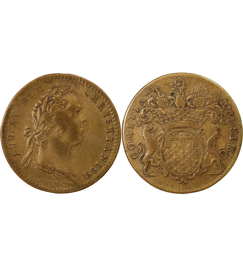 ETATS D'ARTOIS, LOUIS XV - JETON LAITON - Emission de 1756