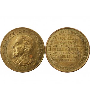 PHILIPPE, DUC D'ORLEANS - MEDAILLE LAITON 1899 2
