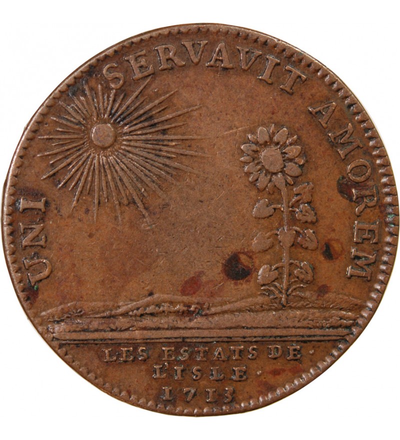 ETATS DE LILLE, LOUIS XIV – JETON CUIVRE 1713