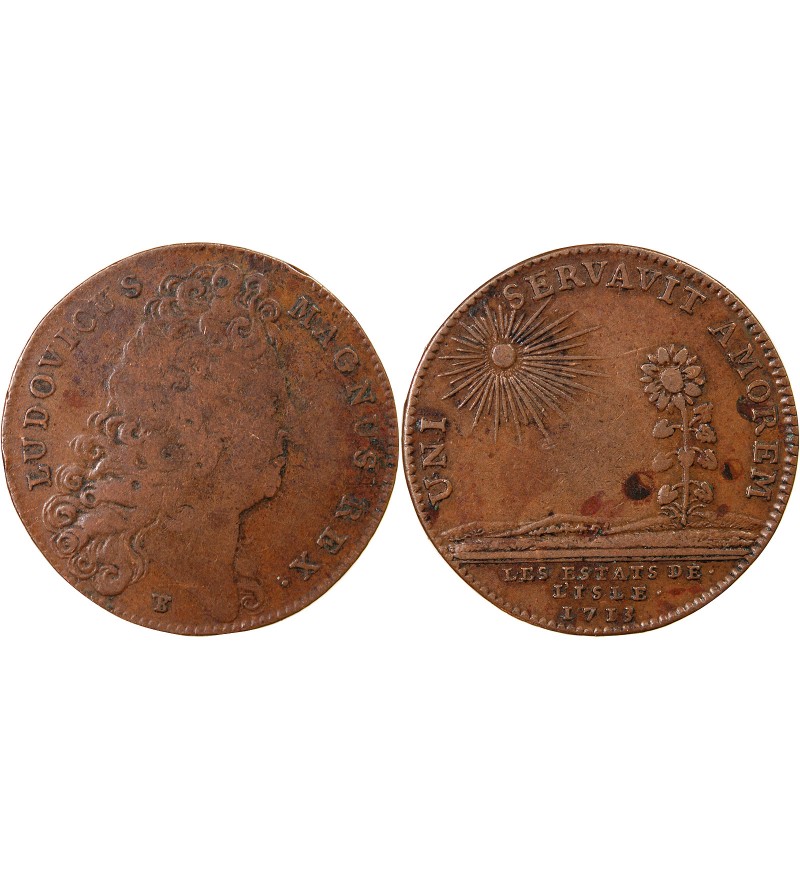 ETATS DE LILLE, LOUIS XIV – JETON CUIVRE 1713