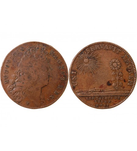 ETATS DE LILLE, LOUIS XIV – JETON CUIVRE 1713