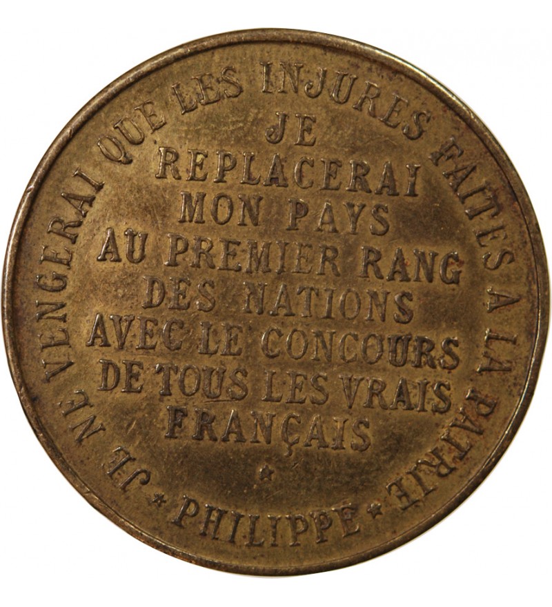 PHILIPPE, DUC D'ORLEANS - MEDAILLE LAITON 1900