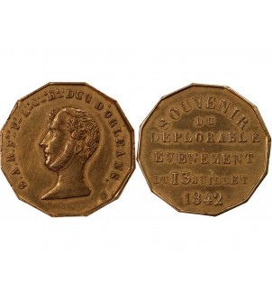 LE DUC D'ORLEANS - MEDAILLE LAITON 1842 2