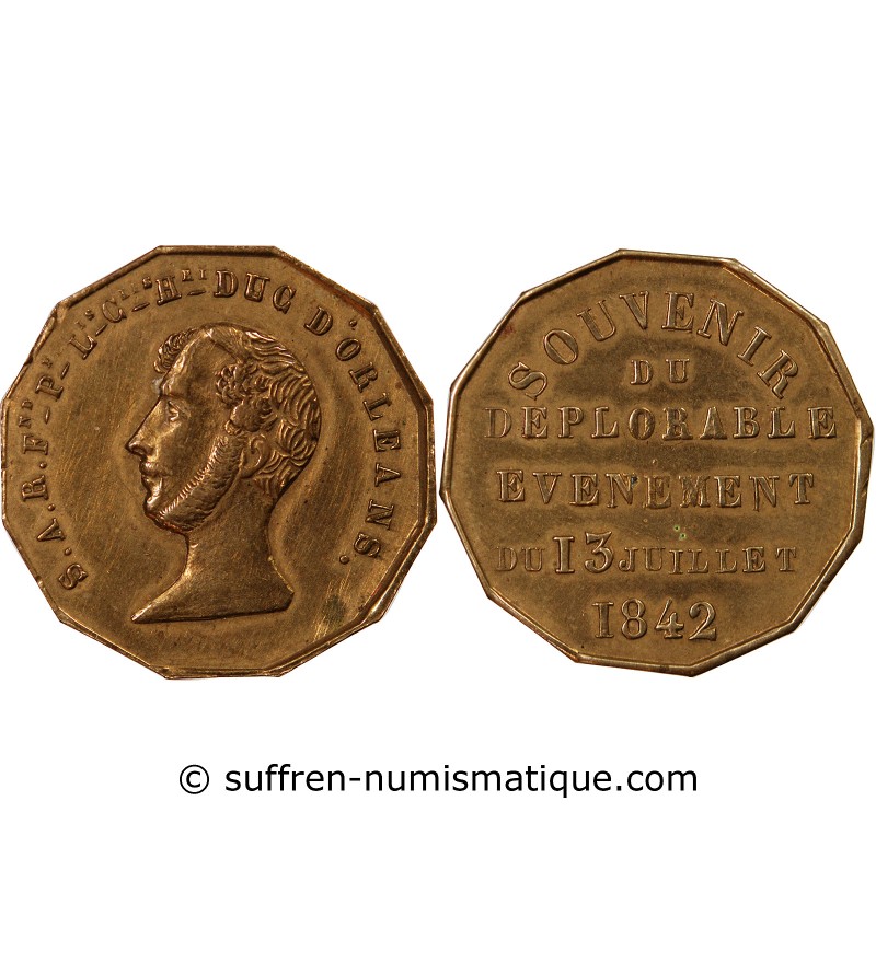 LE DUC D'ORLEANS - MEDAILLE LAITON 1842