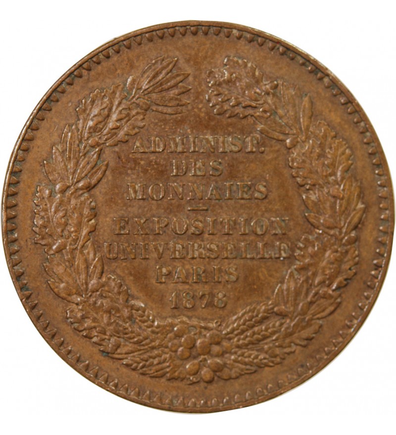ADMINISTRATION DES MONNAIES - MEDAILLE CUIVRE 1878