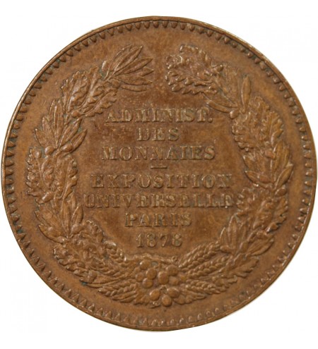 ADMINISTRATION DES MONNAIES - MEDAILLE CUIVRE 1878