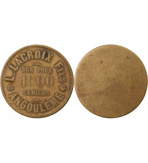 LACROIX FILS, BON POUR 1000 CAHIERS – JETON LAITON ANGOULEME 2