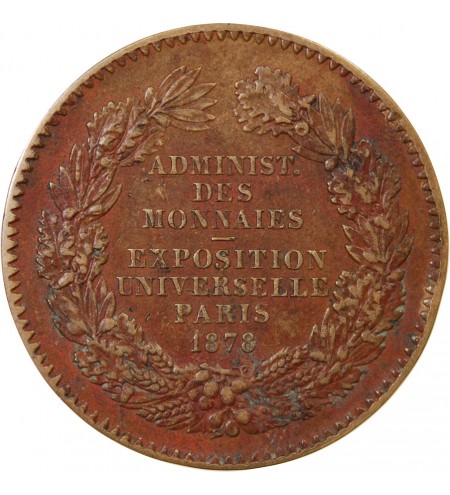 ADMINISTRATION DES MONNAIES - MEDAILLE CUIVRE 1878