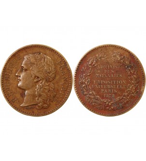 ADMINISTRATION DES MONNAIES - MEDAILLE CUIVRE 1878 2