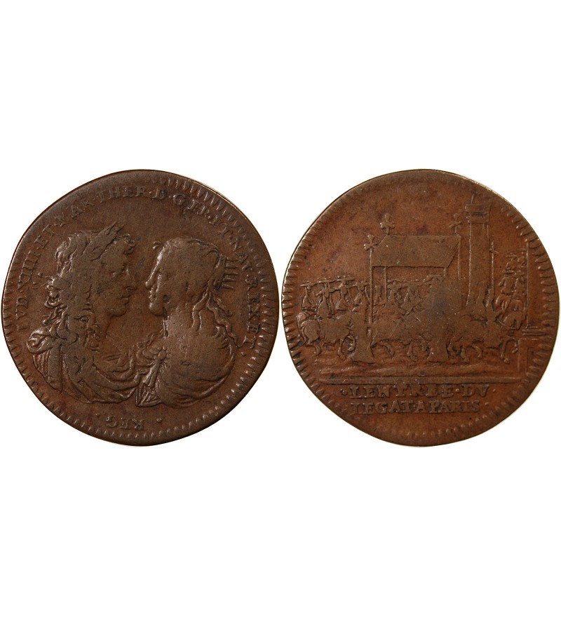 ENTREE DU LEGAT A PARIS, MARIE-THERESE - JETON CUIVRE