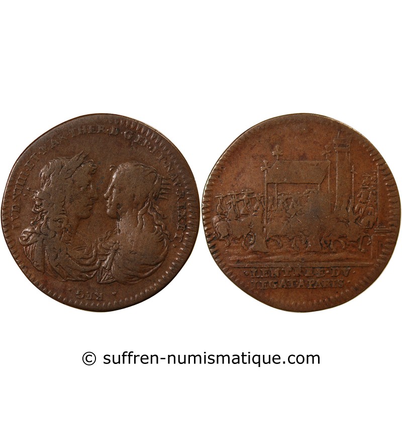 ENTREE DU LEGAT A PARIS, MARIE-THERESE - JETON CUIVRE