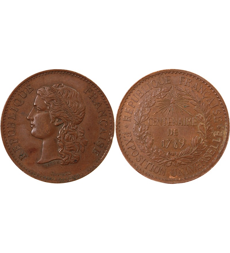 EXPOSITION UNIVERSELLE - MEDAILLE CUIVRE 1889