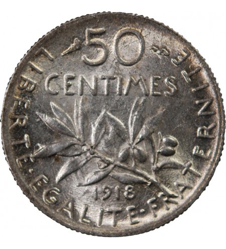 SEMEUSE - 50 CENTIMES ARGENT 1918