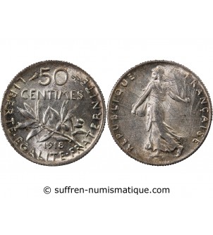 SEMEUSE - 50 CENTIMES ARGENT 1918
