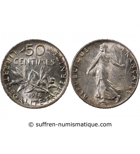 SEMEUSE - 50 CENTIMES ARGENT 1918