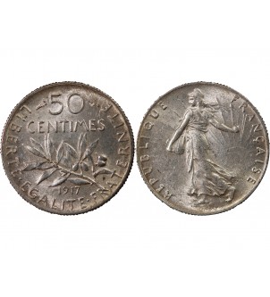 SEMEUSE - 50 CENTIMES ARGENT 1917 2