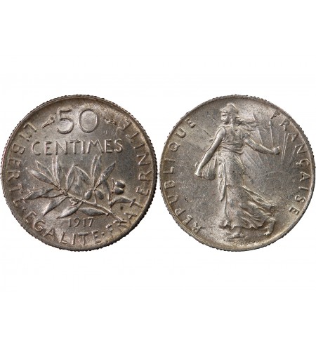 SEMEUSE - 50 CENTIMES ARGENT 1917