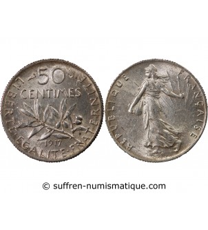 SEMEUSE - 50 CENTIMES ARGENT 1917