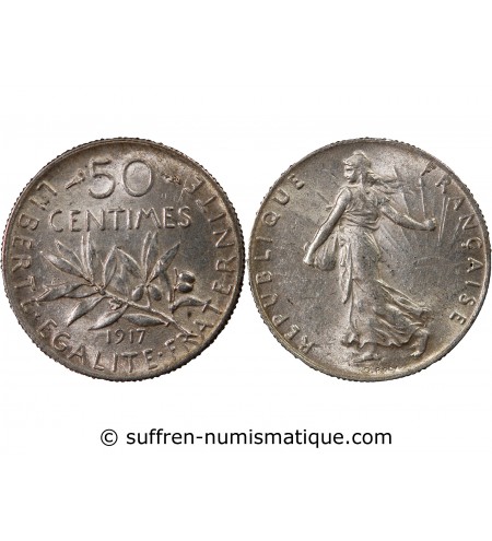 SEMEUSE - 50 CENTIMES ARGENT 1917