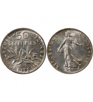 SEMEUSE - 50 CENTIMES ARGENT 1915 2