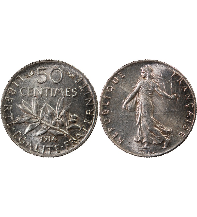 SEMEUSE - 50 CENTIMES ARGENT 1914