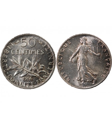 SEMEUSE - 50 CENTIMES ARGENT 1914