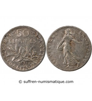SEMEUSE - 50 CENTIMES ARGENT 1911