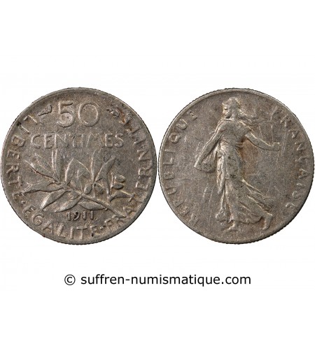 SEMEUSE - 50 CENTIMES ARGENT 1911