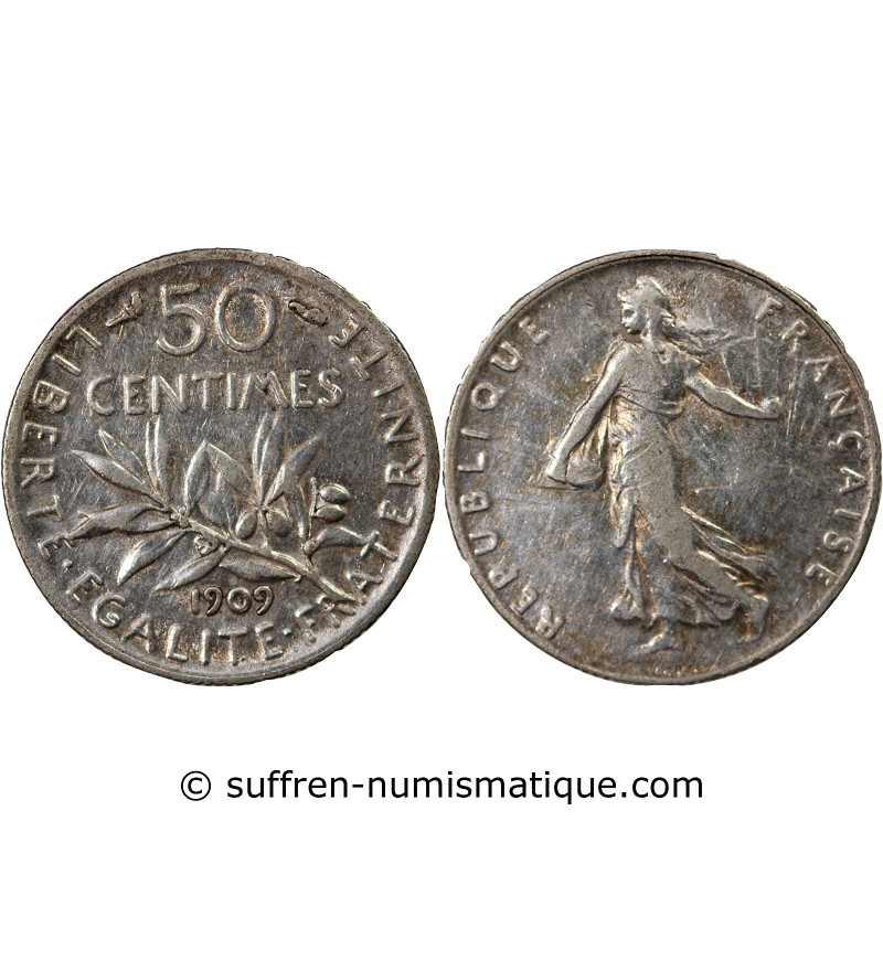 SEMEUSE - 50 CENTIMES ARGENT 1909