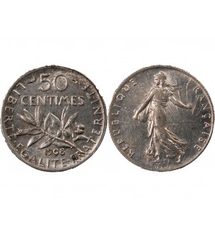 SEMEUSE - 50 CENTIMES ARGENT 1908 2