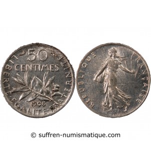 SEMEUSE - 50 CENTIMES ARGENT 1908