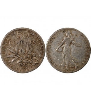 SEMEUSE - 50 CENTIMES ARGENT 1906 2