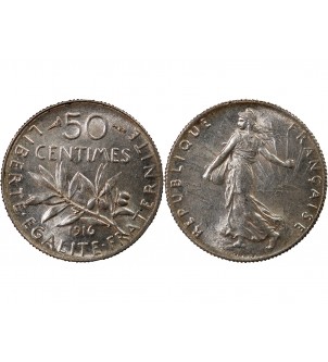SEMEUSE - 50 CENTIMES ARGENT 1916 2