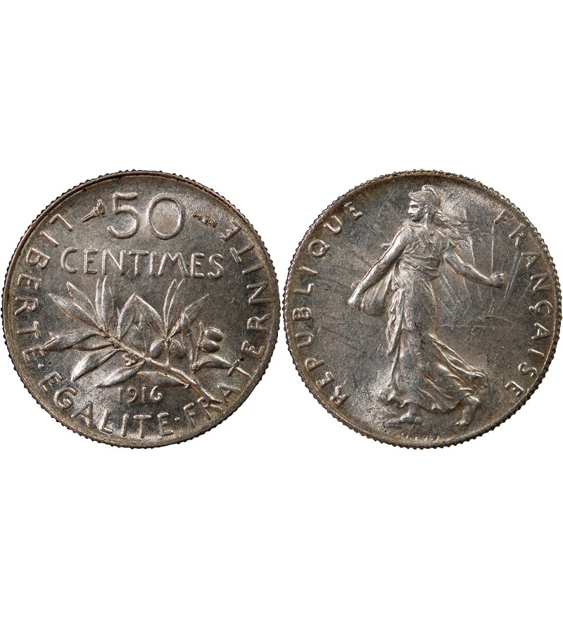 SEMEUSE - 50 CENTIMES ARGENT 1916