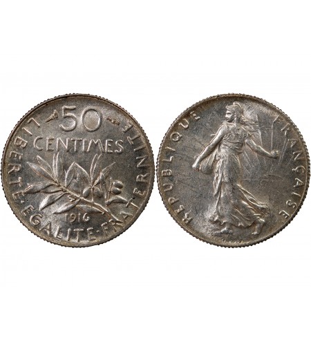 SEMEUSE - 50 CENTIMES ARGENT 1916