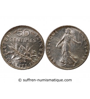 SEMEUSE - 50 CENTIMES ARGENT 1916