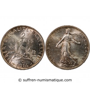 SEMEUSE - 2 FRANCS ARGENT 1914 C CASTELSARRASIN