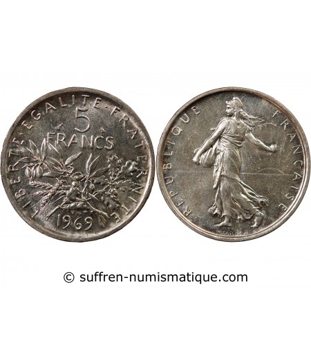 SEMEUSE - 5 FRANCS ARGENT 1969