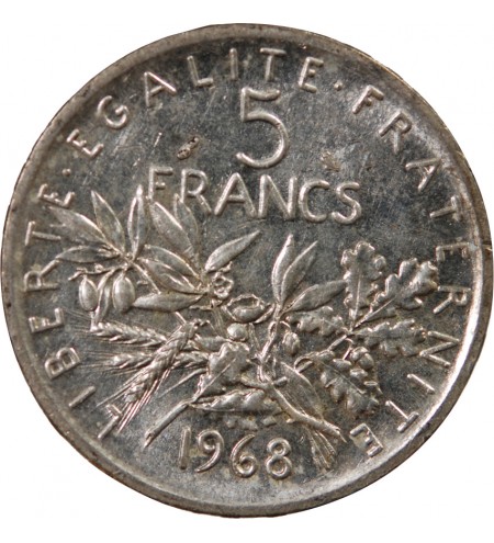 SEMEUSE - 5 FRANCS ARGENT 1968