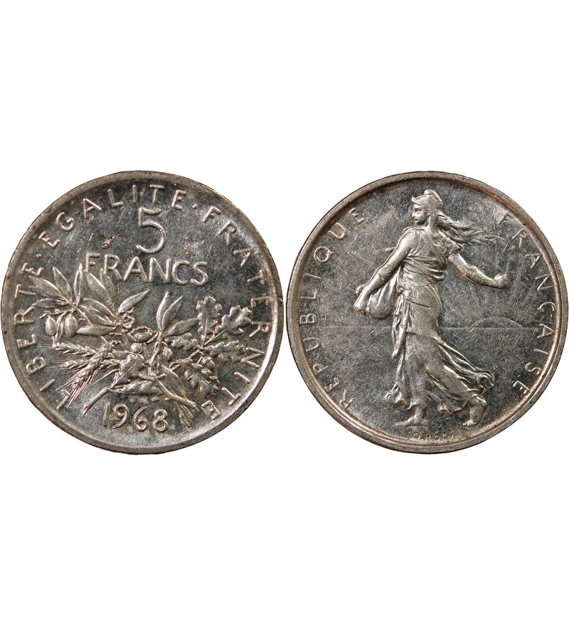 SEMEUSE - 5 FRANCS ARGENT 1968