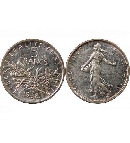 SEMEUSE - 5 FRANCS ARGENT 1968