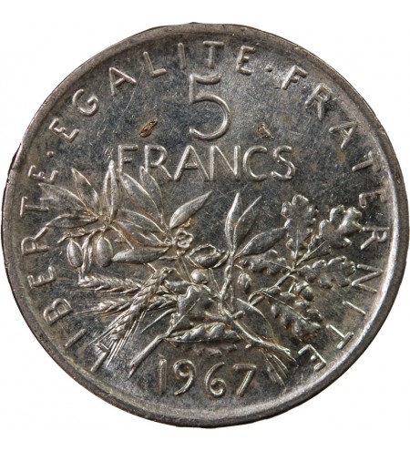 SEMEUSE - 5 FRANCS ARGENT 1967