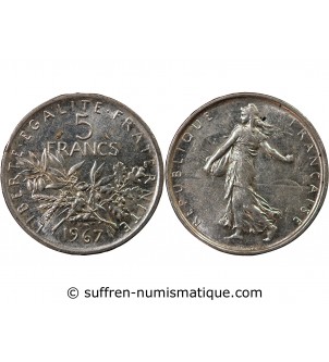 SEMEUSE - 5 FRANCS ARGENT 1967