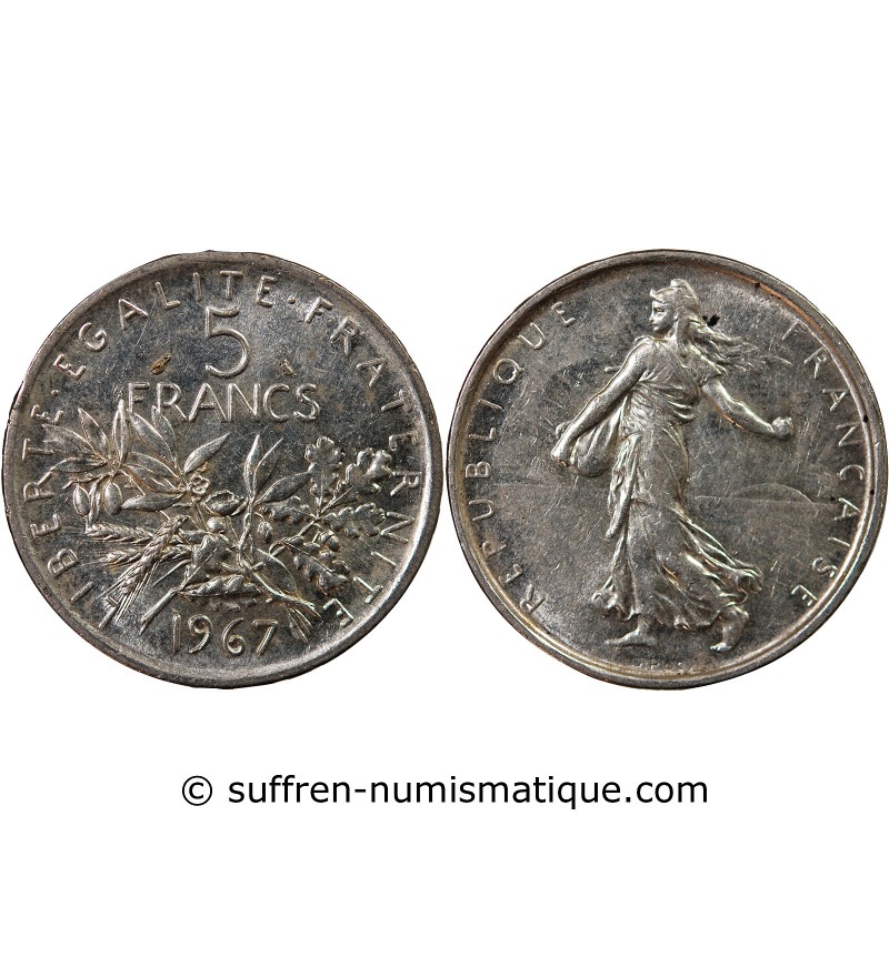 SEMEUSE - 5 FRANCS ARGENT 1967