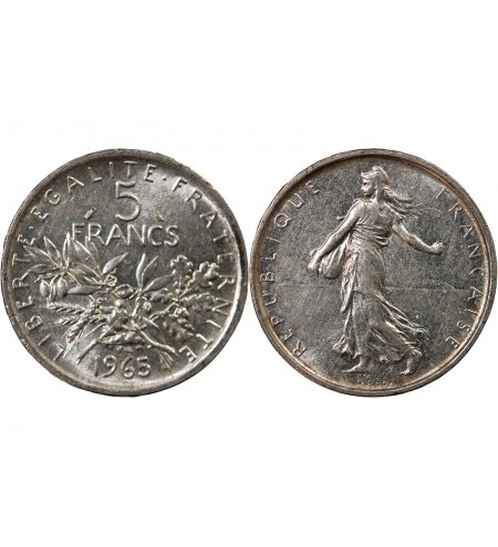 SEMEUSE - 5 FRANCS ARGENT 1965