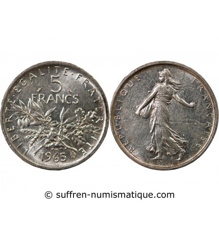 SEMEUSE - 5 FRANCS ARGENT 1965