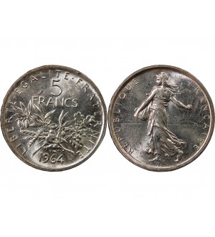 SEMEUSE - 5 FRANCS ARGENT 1964 2