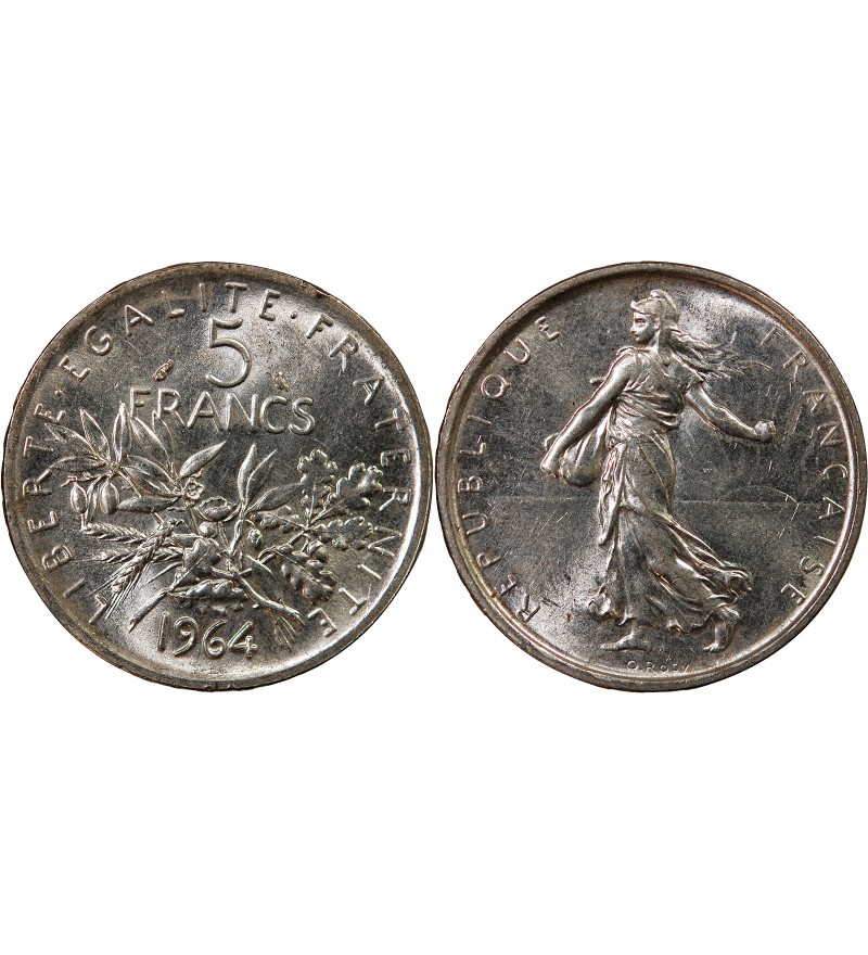 SEMEUSE - 5 FRANCS ARGENT 1964