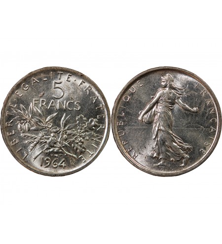 SEMEUSE - 5 FRANCS ARGENT 1964